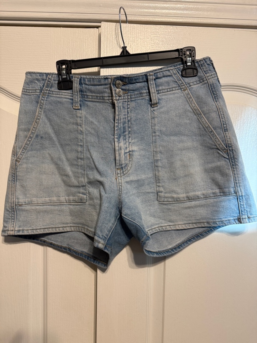 High-Rise Light Blue Denim Women's Shorts